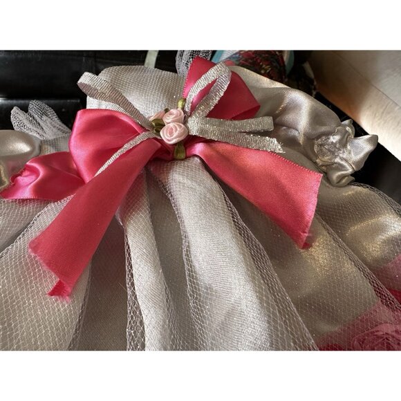 VTG Cabbage Patch Kids Silver Dress Pink Roses Bloomers 16” Doll Unbranded - Picture 9 of 11